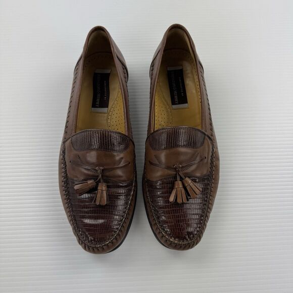Johnston & Murphy Domani Brown Lizard Tassel Loafers Mens 10W Leather Spain main image 10